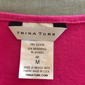 Trina Turk Magenta beach cover up with gold detail